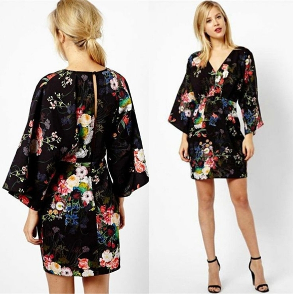 ASOS Dresses & Skirts - ASOS Floral Print Kimono Dress Sz: 12